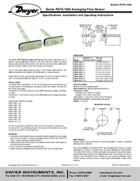 Thumbnail of document Manual - PAFS-1000 Averaging Flow Sensor